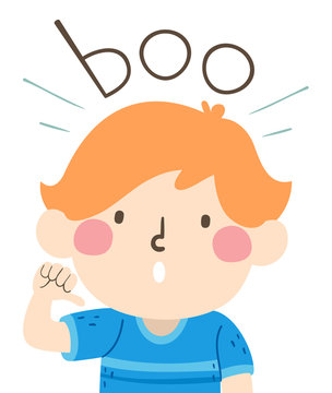 Kid Boy Onomatopoeia Sound Boo Illustration