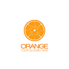 Orange or Tangerine Logo for Business. Vector isolated illustration on white background.  