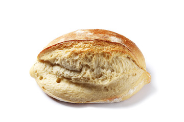 loaf of homemade bread isolated on a white background