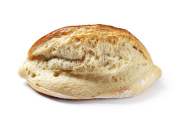 loaf of homemade bread isolated on a white background