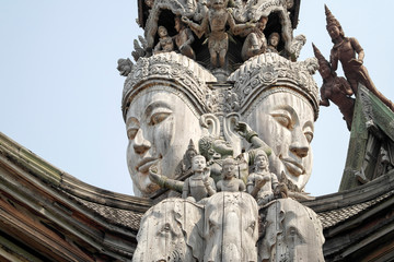 Wooden sculptures made without a single nail