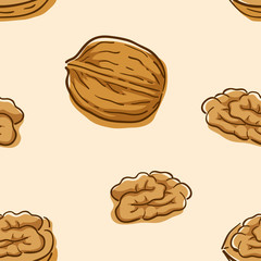 Seamless Walnut Background Illustration