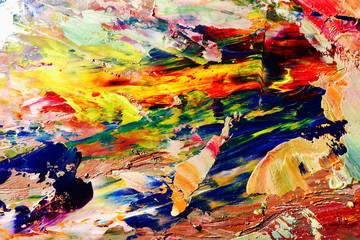 Colorful abstract background wallpaper. Modern motif visual art.  Mixtures of oil paint. Trendy...
