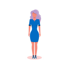 beautiful girl in full height in flat style on white background. vector symbol