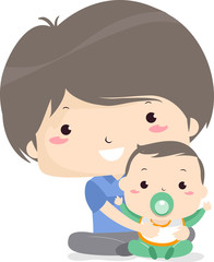 Fototapeta premium Kid Boy Adjective Young Illustration