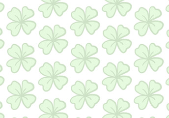Background texture pattern seamless illustration. Clover petals, green linear cute background for banner, postcard, postcard, flyer