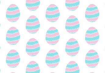 Background texture pattern seamless illustration. Easter eggs, pink blue  holiday cute background for banner, greeting card, postcard, flyer