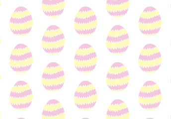 Background texture pattern seamless illustration. Easter eggs, pink yellow  holiday cute background for banner, greeting card, postcard, flyer