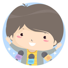 Kid Boy Condition Adjective Famous Illustration