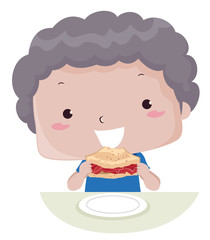 Greasy Bacon Sandwich Adjective Sense Illustration