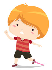 Kid Sticky Bubble Gum Adjective Sense Illustration