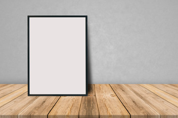 Vertical empty wooden frame standing on the floor