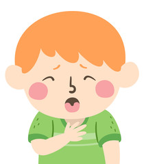 Kid Boy Choking Illustration
