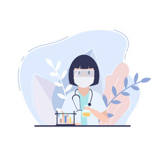 Doctor in medical laboratory doing research. Laboratory assistant