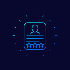 employee review line vector icon