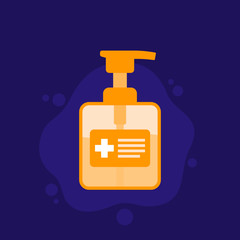 Hand sanitizer, antibacterial gel bottle icon