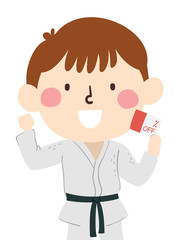 Kid Boy Martial Arts Discount Coupon Illustration