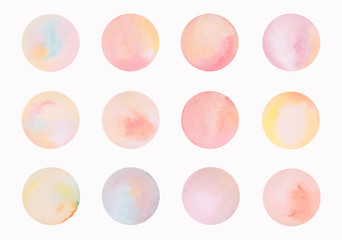 hand paint watercolor circle spots