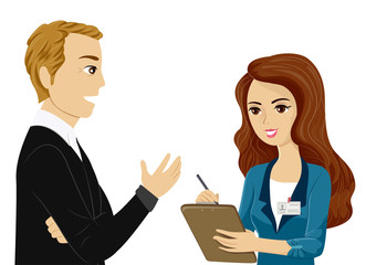 Teen Girl Senior Write Note Clipboard Illustration