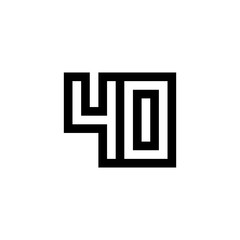 Number 40 icon design with black and white background