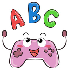Mascot Video Game Controller ABC Illustration