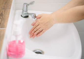 Wash hands Keep clean protect against viruses and bacteria.
