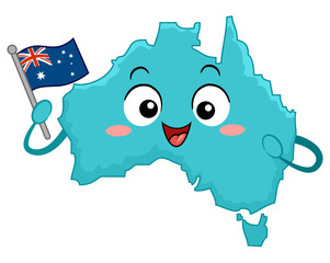Mascot Country Australia Flag Illustration