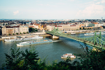 Obraz premium Freedom bridge. Budapest. Hungary. Danube river
