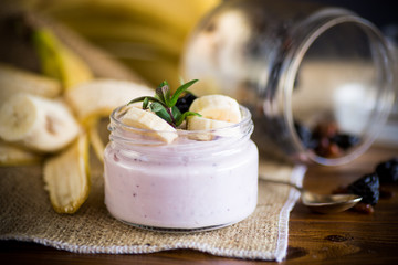 home sweet banana yogurt in a glass jar