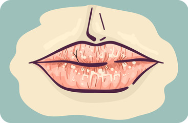 Symptom Dry Chapped Lips Illustration