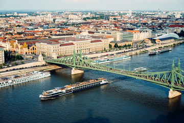 Naklejka premium Freedom bridge. Budapest. Hungary. Danube river