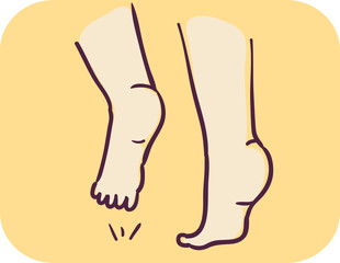 Kid Symptom Tip Toe Illustration