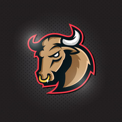 bull mascot logo design vector with modern illustration. angry bull illustration for sport team