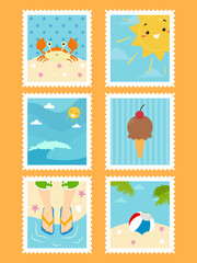 Summer Stamps Illustration