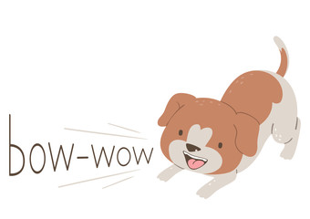 Dog Onomatopoeia Sound Bow Wow Illustration