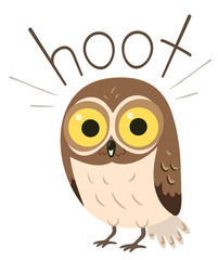 Owl Onomatopoeia Sound Hoot Illustration