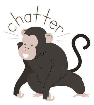 Monkey Onomatopoeia Sound Chatter Illustration