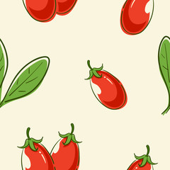 Seamless Goji Berry Background Illustration