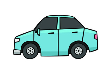 Car in drawing style on white