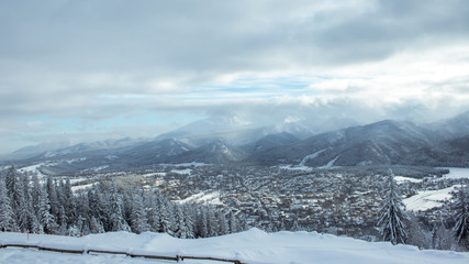 Fototapeta na wymiar winter mountain landscape Zakopane