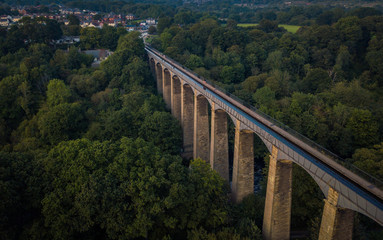 Fototapeta na wymiar Aerial view of Pontcysyllte Aqueduct World Heritage Site, Llangollen, Wales, UK