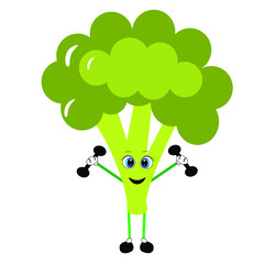 healthy broccoli vegetable illustration vegan food