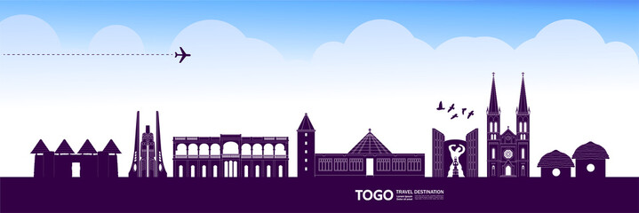 Togo travel destination grand vector illustration.  - obrazy, fototapety, plakaty