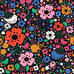 Seamless Floral vector pattern - 335548609