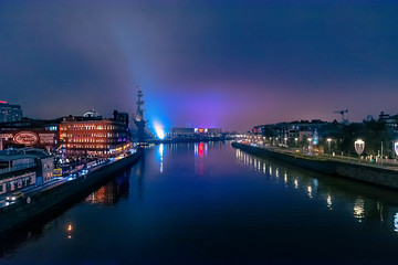 Obraz premium Night view of the city of Moscow