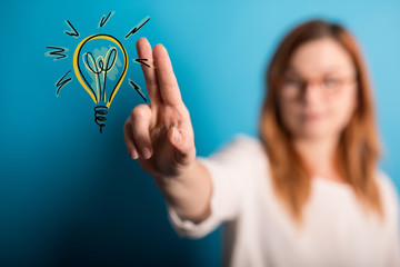 solution concept business idea lamp