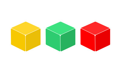 Cube for web and Apps or box, package icon in modern colour design concept on isolated white background. EPS 10 vector.