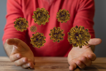 flu virus attack digital 3d  epidemic.