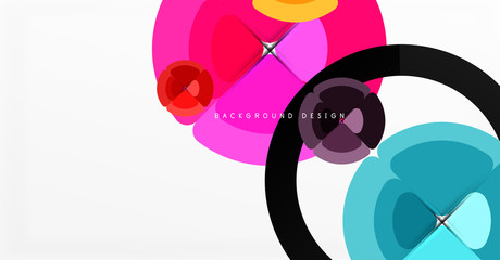 Abstract background, trendy color circles geometrical composition. Vector Illustration For Wallpaper, Banner, Background, Card, Book Illustration, landing page