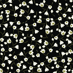 Floral pattern. Small flowers.Seamless vector texture.	